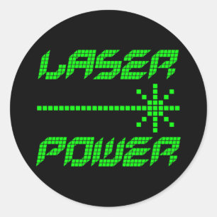 Corey Tiger 1980s Retro Laser Power Ronde Sticker