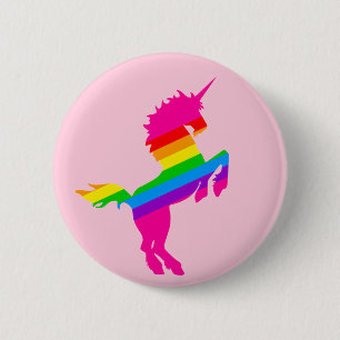 COREY TIGER 1980s RETRO VINTAGE UNICORN RAINBOW Ronde Button 5,7 Cm