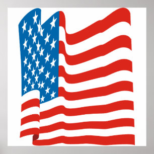 Corey Tiger 80's  Amerikaanse vlag Poster