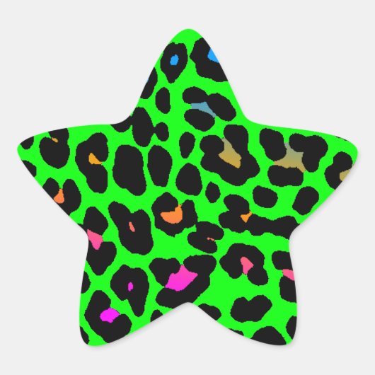 Corey Tiger 80s Leopard Spots (Groen) Ster Sticker (Voorkant)