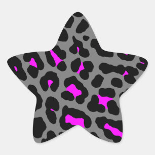 Corey Tiger 80s Luipaardvlekken (Grijs) Ster Sticker