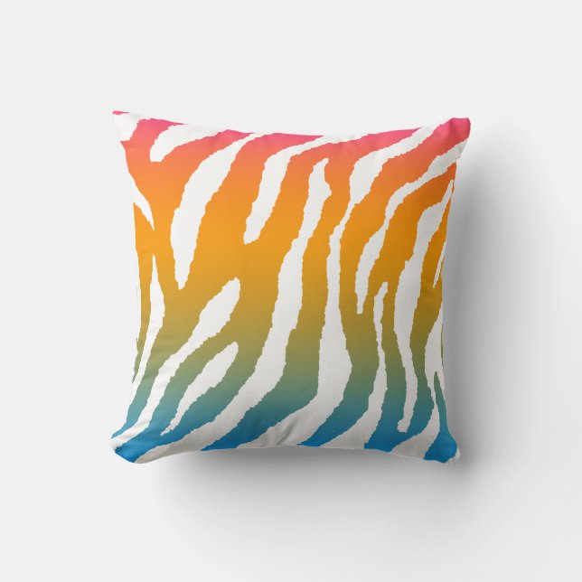 Corey Tiger 80s  Neon Animal Stripes Kussen (Voorkant)
