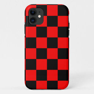 Corey Tiger 80s Neon Schaakbord (Rood) iPhone 11 Hoesje