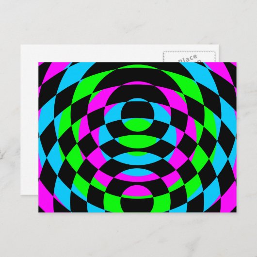 Corey Tiger 80's Op Art Briefkaart (Voorkant / Achterkant)