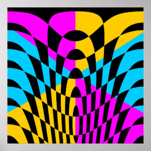 Corey Tiger 80's  Op Art Poster