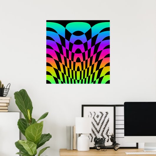 Corey Tiger 80's Op Art Poster (Thuiskantoor)