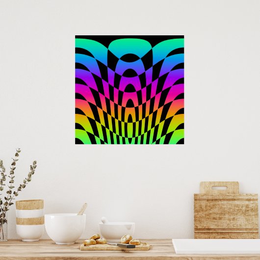 Corey Tiger 80's Op Art Poster (Keuken)