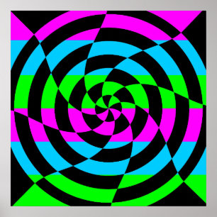 Corey Tiger 80's  Op Art Poster