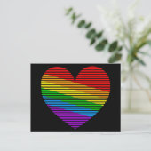 Corey Tiger 80s Rainbow Stripe Heart Carte postale (Debout devant)