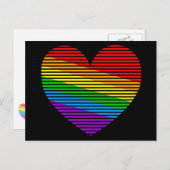 Corey Tiger 80s Rainbow Stripe Heart Carte postale (Devant / Derrière)