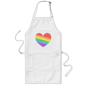 Corey Tiger 80s Regenboog Streep Hart Lange Schort