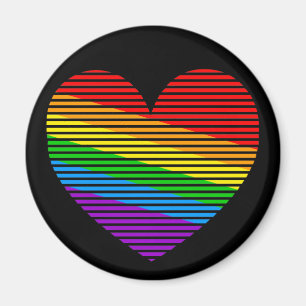 Corey Tiger 80s Regenboog Streep Hart Magneet