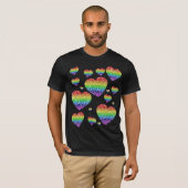 Corey Tiger 80s regenboogValentijn Harten T-shirt (Voorkant volledig)