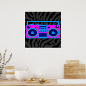Corey Tiger 80s Retro Boombox Radio Poster (Keuken)