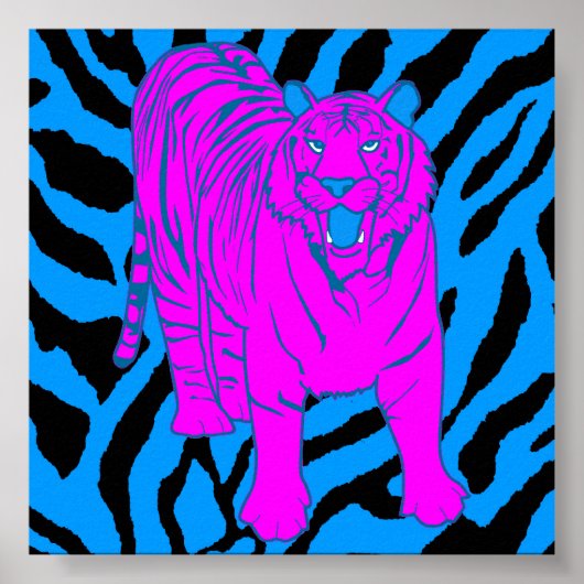 Corey Tiger 80s Retro Growling Tiger Poster (Voorkant)