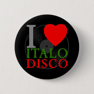 Corey Tiger 80s Retro I Love Italo Disco Pin Ronde Button 5,7 Cm