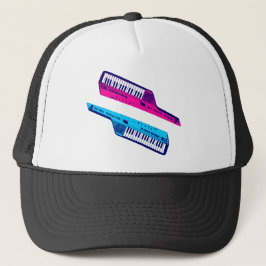 Corey Tiger 80's Retro Keytar Roze & Blauw Trucker Pet