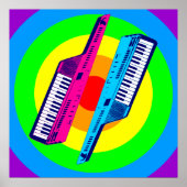 Corey Tiger 80s Retro  Keytar Synth Poster (Voorkant)