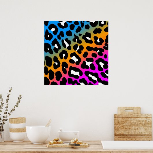 Corey Tiger 80s Retro Leopard Pattern Poster (Keuken)