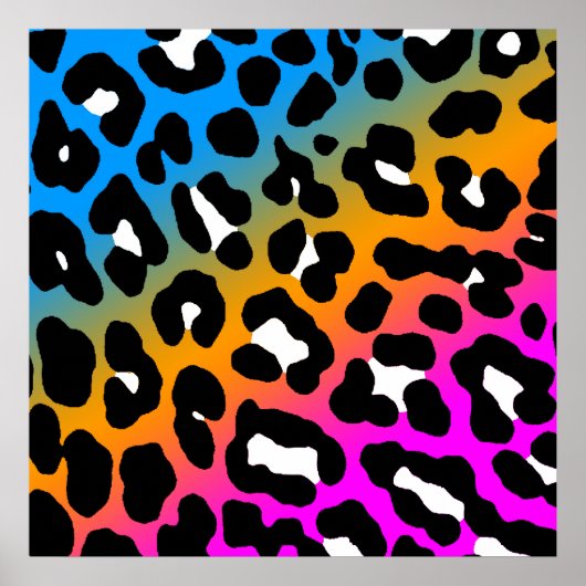 Corey Tiger 80s Retro Leopard Pattern Poster (Voorkant)