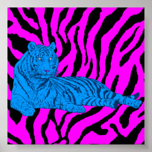 Corey Tiger 80s Retro Lounge Tiger Poster