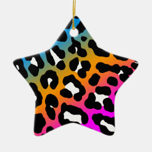 Corey Tiger 80s Retro Luipaardprint Sterornament Keramisch Ornament