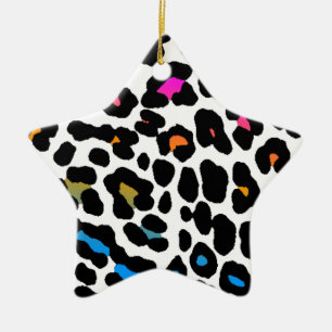 Corey Tiger 80s Retro Luipaardprint Sterornament Keramisch Ornament