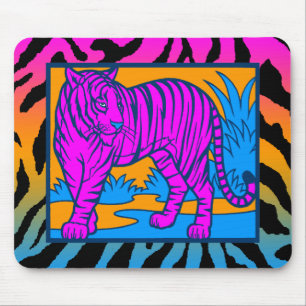 Corey Tiger 80s Retro Neon Jungle Tijger Muismat