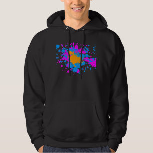 Corey Tiger 80s Retro Paint Splatter (Multi-kleuri Hoodie