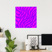 Corey Tiger 80s Retro Tiger Pattern Poster (Thuiskantoor)
