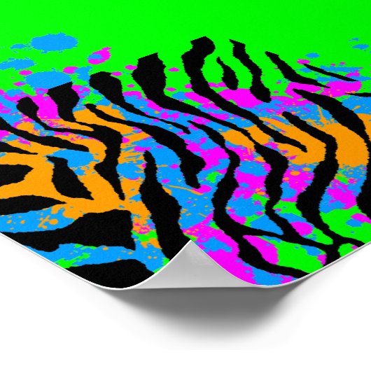 Corey Tiger 80s Retro Tiger Pattern Poster (Hoek)