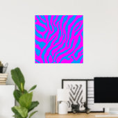Corey Tiger 80s Retro Tiger Pattern Poster (Thuiskantoor)