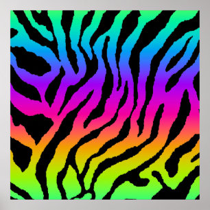Corey Tiger 80s Retro Tiger Pattern Poster