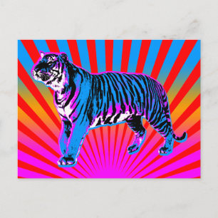 Corey Tiger 80s Retro Tiger Rising Sun Briefkaart