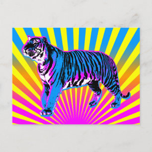 Corey Tiger 80s Retro Tiger Rising Sun Briefkaart