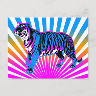 Corey Tiger 80s Retro Tiger Rising Sun Briefkaart