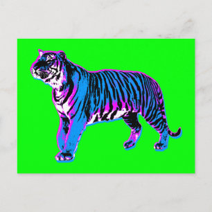 Corey Tiger 80s Retro Tijger (Groen) Briefkaart
