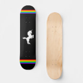 COREY TIGER 80s RETRO  UNICORN RAINBOW BLAK Skateboard (Voorkant)