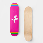 COREY TIGER 80s RETRO  UNICORN RAINBOW PINK Skateboard (Voorkant)