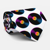 Corey Tiger 80s Retro Vinyl Record Stropdas (Opgerold)