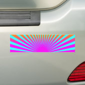 Corey Tiger 80s Rising Sun Stripes Bumpersticker (Op auto)
