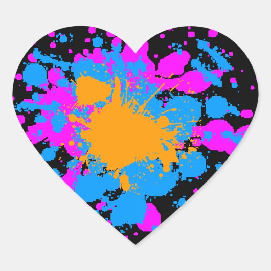 Corey Tiger 80s Splatter Paint Hart Sticker (Voorkant)