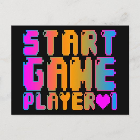 Corey Tiger 80s Start game Player 1 Briefkaart (Voorkant)