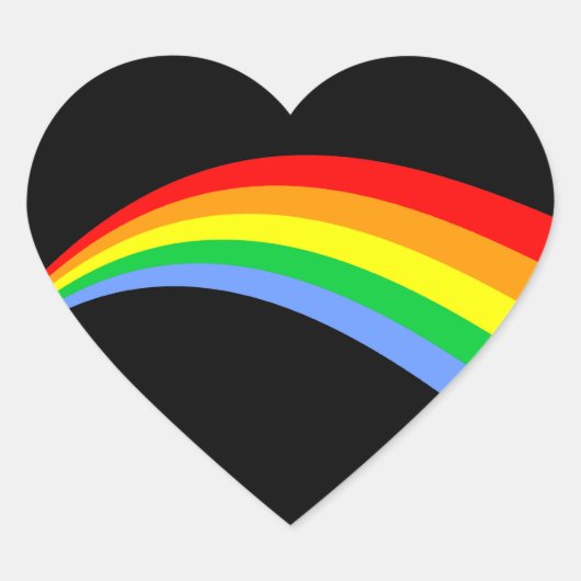 Corey Tiger 80's  stijl regenboog Hart Sticker (Voorkant)