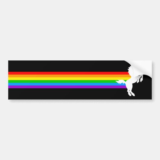 Corey Tiger 80s  Style Unicorn Rainbow Bumpersticker (Voorkant)