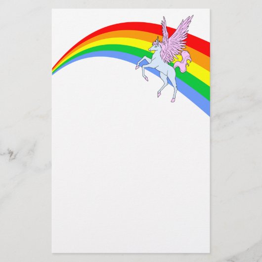 Corey Tiger 80s  Unicorn-regenboog Briefpapier (Voorkant)