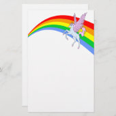 Corey Tiger 80s  Unicorn-regenboog Briefpapier (Voorkant / Achterkant)