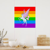 Corey Tiger 80s  Unicorn-regenboog Poster (Keuken)