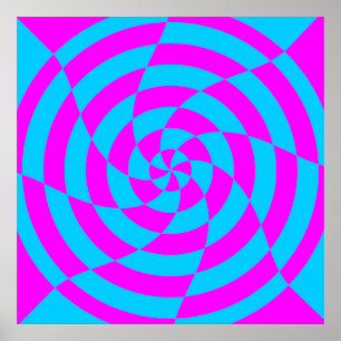 Corey Tiger 80s Vintage Op Art Poster