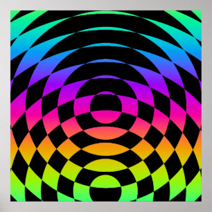 Corey Tiger 80s Vintage Op Art Poster